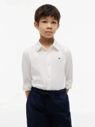 Chemise pour enfant en mélange lin-coton