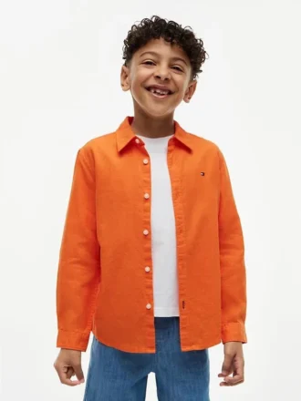 Chemise pour enfant en mélange lin-coton
