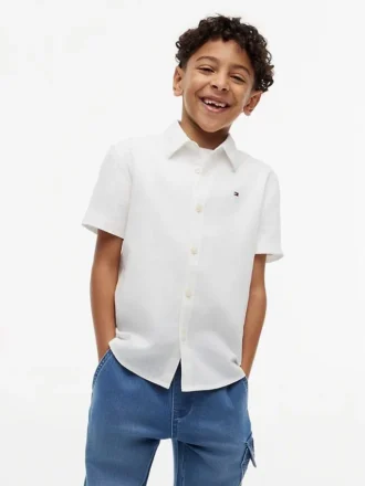 Chemise pour enfant en mélange lin-coton