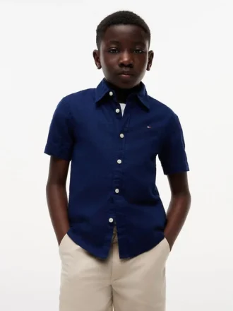 Chemise pour enfant en mélange lin-coton