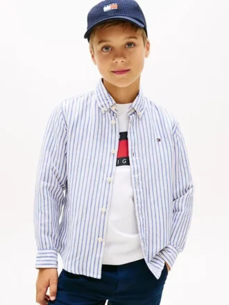 Chemise rayée en lin mélangé pour enfants