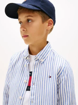 Chemise rayée en lin mélangé pour enfants