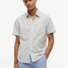 Chemise à rayures en mélange de lin, coupe classique Chemise à rayures en mélange de lin, coupe classique