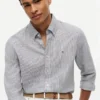 Chemise à rayures en mélange de lin, coupe classique Chemise à rayures en mélange de lin, coupe classique
