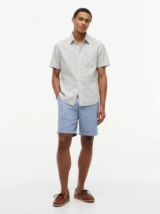 Chemise à rayures en mélange de lin, coupe classique Chemise à rayures en mélange de lin, coupe classique