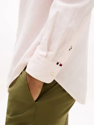 Chemise à rayures en mélange de lin, coupe classique