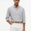 Chemise à rayures en mélange de lin, coupe classique Chemise à rayures en mélange de lin, coupe classique