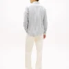 Chemise à rayures en mélange de lin, coupe classique Chemise à rayures en mélange de lin, coupe classique