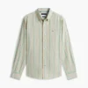Chemise à rayures en mélange de lin, coupe classique Chemise à rayures en mélange de lin, coupe classique