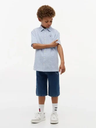 Chemise à rayures en seersucker pour enfant