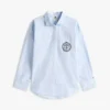 Chemise à rayures et logo Crest, coupe décontractée Chemise à rayures et logo Crest, coupe décontractée