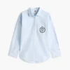 Chemise à rayures et logo Crest, coupe décontractée Chemise à rayures et logo Crest, coupe décontractée