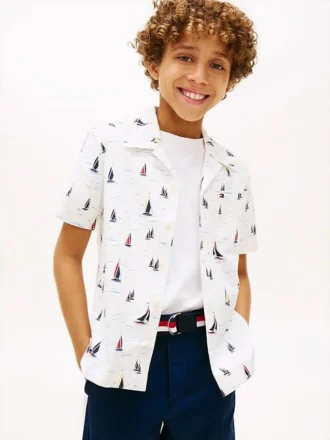 Chemise stretch pour enfant à motif voile