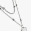 Collier à double rangée avec pendentif en forme de cœur Collier à double rangée avec pendentif en forme de cœur