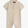 Combinaison-short en maille torsadée pour bébés