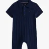 Combinaison-short en maille torsadée pour bébés