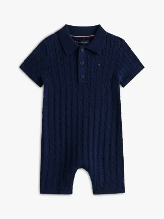 Combinaison-short en maille torsadée pour bébés