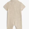 Combinaison-short en maille torsadée pour bébés
