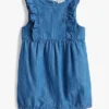 Combinaison à volants en chambray pour bébés Combinaison à volants en chambray pour bébés