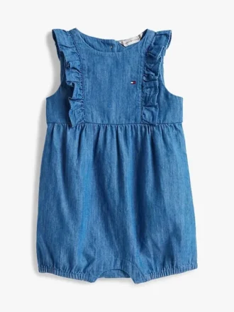Combinaison à volants en chambray pour bébés