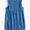 Combinaison à volants en chambray pour bébés Combinaison à volants en chambray pour bébés