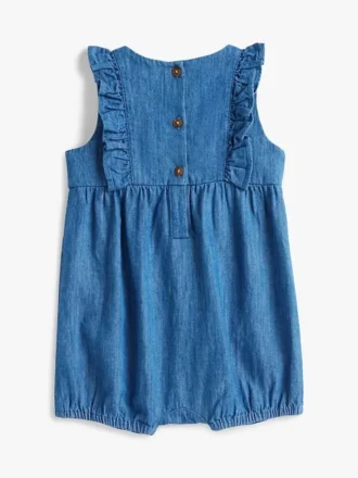 Combinaison à volants en chambray pour bébés