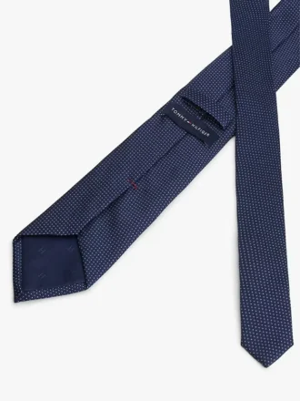 Cravate en mélange de soie à motifs géométriques