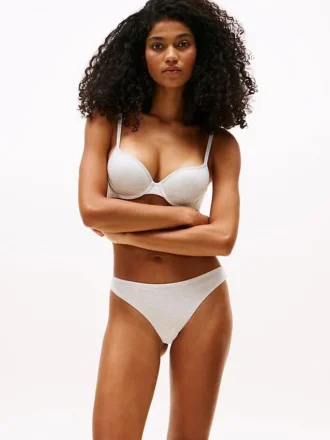 Culotte bikini taille basse à logo répété