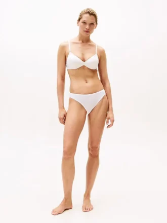 Culotte bikini taille basse à logo répété