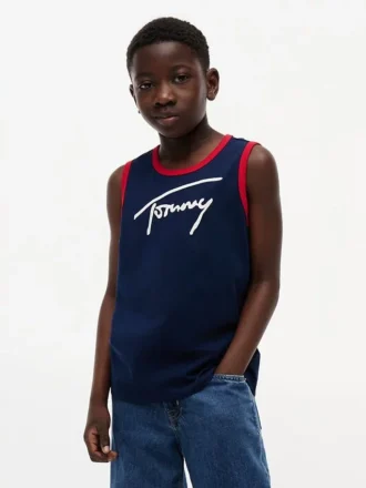Débardeur pour enfant avec logo Tommy en lettres cursives