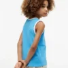 Débardeur pour enfant avec logo Tommy en lettres cursives Débardeur pour enfant avec logo Tommy en lettres cursives