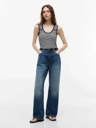 Débardeur slim à boutons dorés style marin