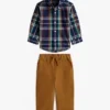Ensemble chemise et pantalon à carreaux pour bébés