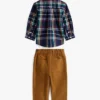 Ensemble chemise et pantalon à carreaux pour bébés