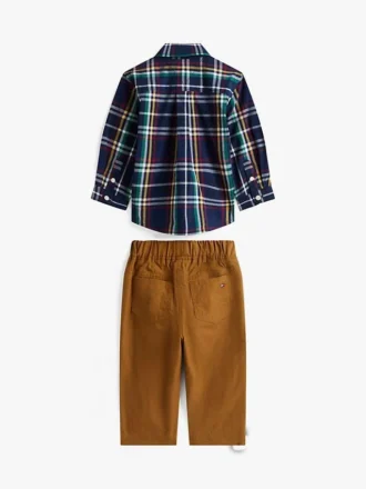 Ensemble chemise et pantalon à carreaux pour bébés