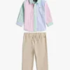 Ensemble chemise et pantalon à rayures pour bébés Ensemble chemise et pantalon à rayures pour bébés
