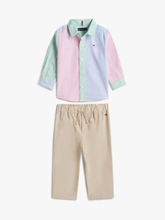 Ensemble chemise et pantalon à rayures pour bébés Ensemble chemise et pantalon à rayures pour bébés