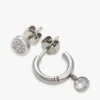 Ensemble de boucles d&rsquo;oreilles créoles et clous rehaussées de cristaux