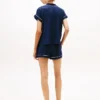 Ensemble de nuit chemise et Shorts à bordures contrastées Ensemble de nuit chemise et Shorts à bordures contrastées