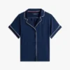 Ensemble de nuit chemise et Shorts à bordures contrastées Ensemble de nuit chemise et Shorts à bordures contrastées
