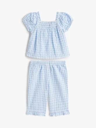 Ensemble haut et pantalon à carreaux pour bébés
