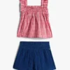 Ensemble haut et shorts à carreaux pour bébés Ensemble haut et shorts à carreaux pour bébés