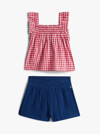 Ensemble haut et shorts à carreaux pour bébés Ensemble haut et shorts à carreaux pour bébés