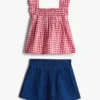 Ensemble haut et shorts à carreaux pour bébés Ensemble haut et shorts à carreaux pour bébés