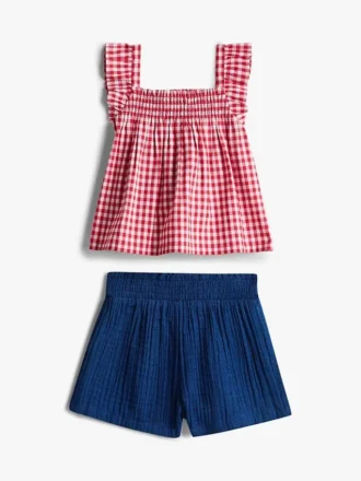 Ensemble haut et shorts à carreaux pour bébés Ensemble haut et shorts à carreaux pour bébés