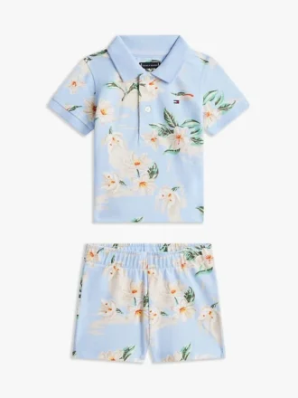 Ensemble polo et shorts à imprimé floral pour bébés