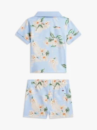 Ensemble polo et shorts à imprimé floral pour bébés