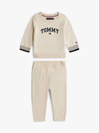 Ensemble sweat-shirt et pantalon de jogging pour bébés avec logo
