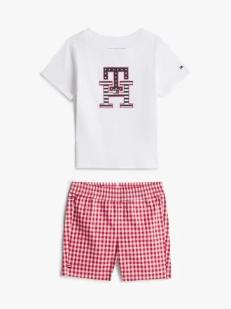 Ensemble t-shirt et shorts à monogramme pour bébés Ensemble t-shirt et shorts à monogramme pour bébés