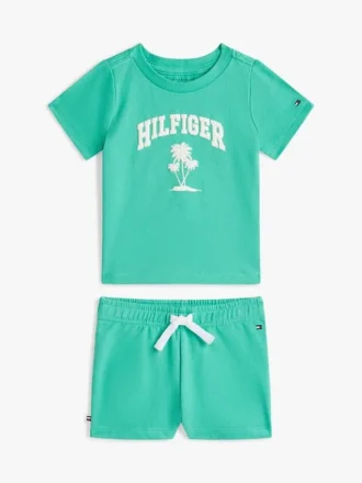 Ensemble t-shirt et shorts pour bébés avec logo Palm